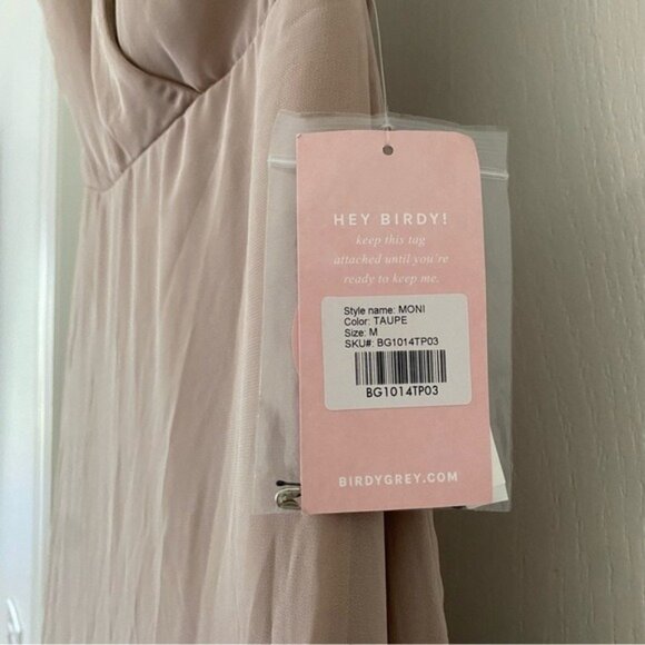 NWT: Birdy Grey Moni Convertible Dress Size Medium Nude Neutral Beige Bridesmaid - Picture 5 of 12